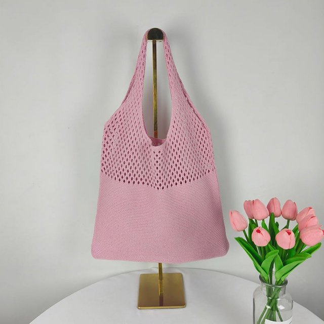Bolso de hombro de punto de otoño e invierno Bolso de estudiante lindo y perezoso