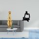 thumbnail image 2 of Figura de , estatua de resina, adorno dorado, escultura abstracta de pensador, decoración moderna de mesa, ideal para el hogar, la oficina o l, 2 of 8
