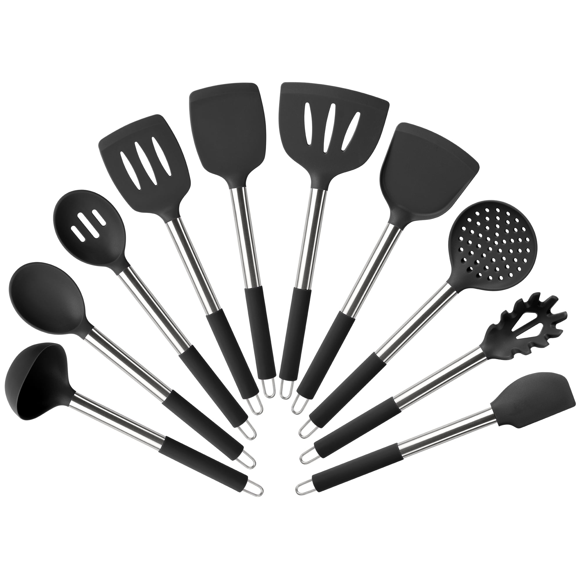 Mainstays 10 Piece Silicone Utensil Set Black