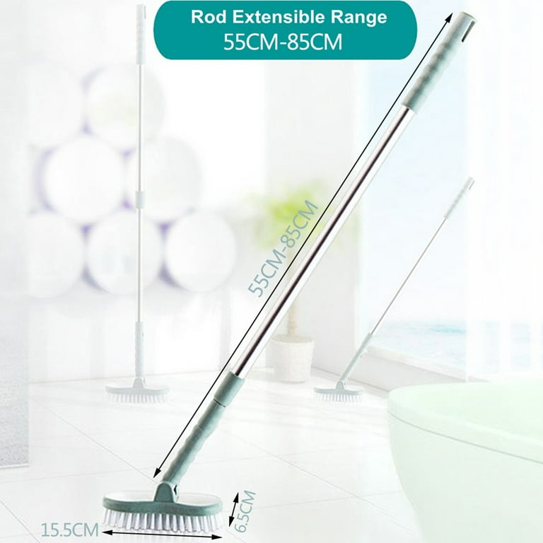 Adjustable 304 Stainless Steel Handle Cleaning Brush Door Window Scour Brush  Tub & Tile Scrub Brush with Long Handle for Bathroom, Floor, Toilet,Sturdy  and Durable 