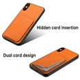 thumbnail image 3 of Feishell Case Compatible with iPhone X, iPhone XS, Wallet Case Credit Card Holder ID Slot Hidden Pocket Vertical and horizontal Kickstand Back Magnetic Shockproof Cover For iPhone X / XS, Orange, 3 of 10