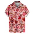 thumbnail image 3 of Camisas con botones para el día de San Valentín con estampado 3D para hombre, camisas casuales de verano de manga corta con cuello extendido para la playa, camisas de moda para hombre, 3 of 5