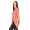 thumbnail image 3 of Women's Solid Casual Chiffon loose Kimono Sleeve Open Front Cardigan Capes, 3 of 4