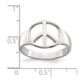 thumbnail image 2 of 925 Sterling Silver Polished Peace Sign Ring Size 7 3mm Wide Statement Ring for Women - 2.8 Grams, 2 of 2
