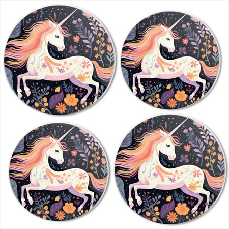 

Bahomeck Electric Stove Burner Covers Set Of 4 Whimsical Unicorn Frolicking In Enchanted Garden Surrounded By Flowers Metal Gas Stove Burner Covers Protecting Gas Stoves 8 Inch And 10 Inch