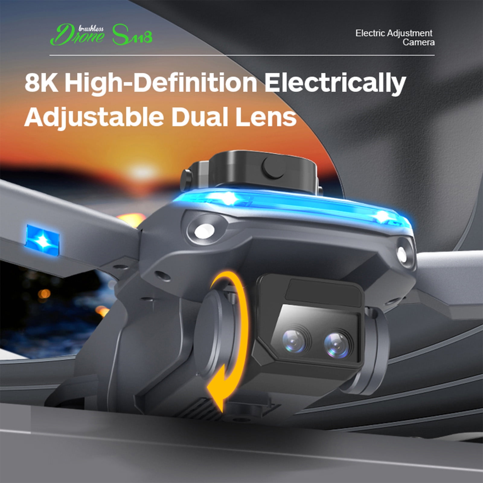 ESULOMP Dual-camera Folding UAV 4K HD Aerial Photography Drone,Brushless Motor,Mobile Phone Control,Multiple Flight Modes