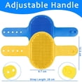 thumbnail image 2 of Juego de 2 cepillos de ducha para perros (azul + amarillo). Cepillo para el cuidado de mascotas, cepillo para champú de gatos, cepillo de ducha, mango ajustable, masajeador de goma relajante, adecuado, 2 of 5