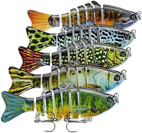 Fishing Lures Multi Jointed Fish Fishing Kits Slow Sinking Lifelike Swimbait Freshwater and Saltwater Crankbaits for Bass Trout Bass Lures