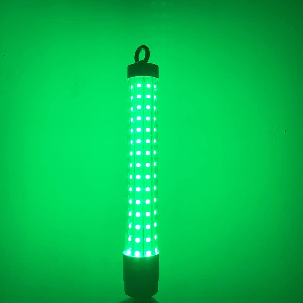 EIMELI LED Submersible Fishing Green Light Underwater Night Finder Crappie Squid Light Lure Bait Boat Shad Shrimp Fish Lamp, Deep Drop Water ice fishing bait 10W 1000lumen 12V/24V AC DC IP68