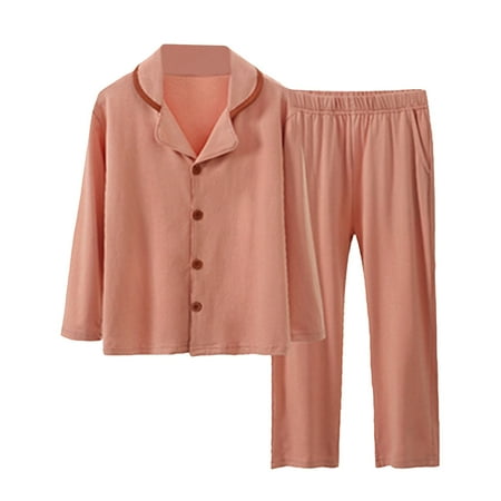 

Pajamas Kids Kids Clothes Set Button Down Top Pants Long Sleeve Soft Comfort Pjs Boys Orange 11 Years-14 Years