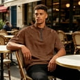 thumbnail image 6 of Golf Shirts for Men Quarter Zipper Relaxed Fit Drop Shoulder Summer Tee Classic Breathable Comfy Solid Workout Casual Tops, 6 of 7