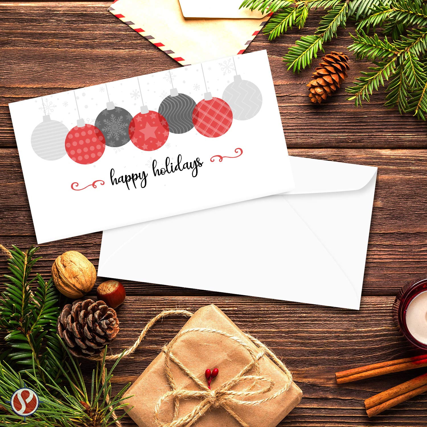 Happy Holidays Envelopes w/ Blank Cards for Notes – Money, Check and Currency Holder, Nice Winter Christmas New Year Greeting for Cash, Coins, Presents & Gift Cards | 3-5/8" x 6-1/2" | 25 per Pack