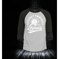 thumbnail image 2 of Shop4Ever Men's Fantasy Football Legend Raglan Baseball Shirt Large Heather Grey/Black, 2 of 4