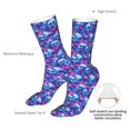 thumbnail image 4 of Cauagu blue Skull purple flower Pattern Fun Novelty Crew Socks,Casual Athletic Socks Neutral Socks Cozy Crew Socks Christmas Gift, 4 of 7