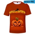 thumbnail image 1 of Men Women Halloween T-Shirt Novelty Trend Pumpkin Skeleton Tee Tops Funny Crew Neck Short Sleeve Pumpkin Graphic Shirts, 1 of 2