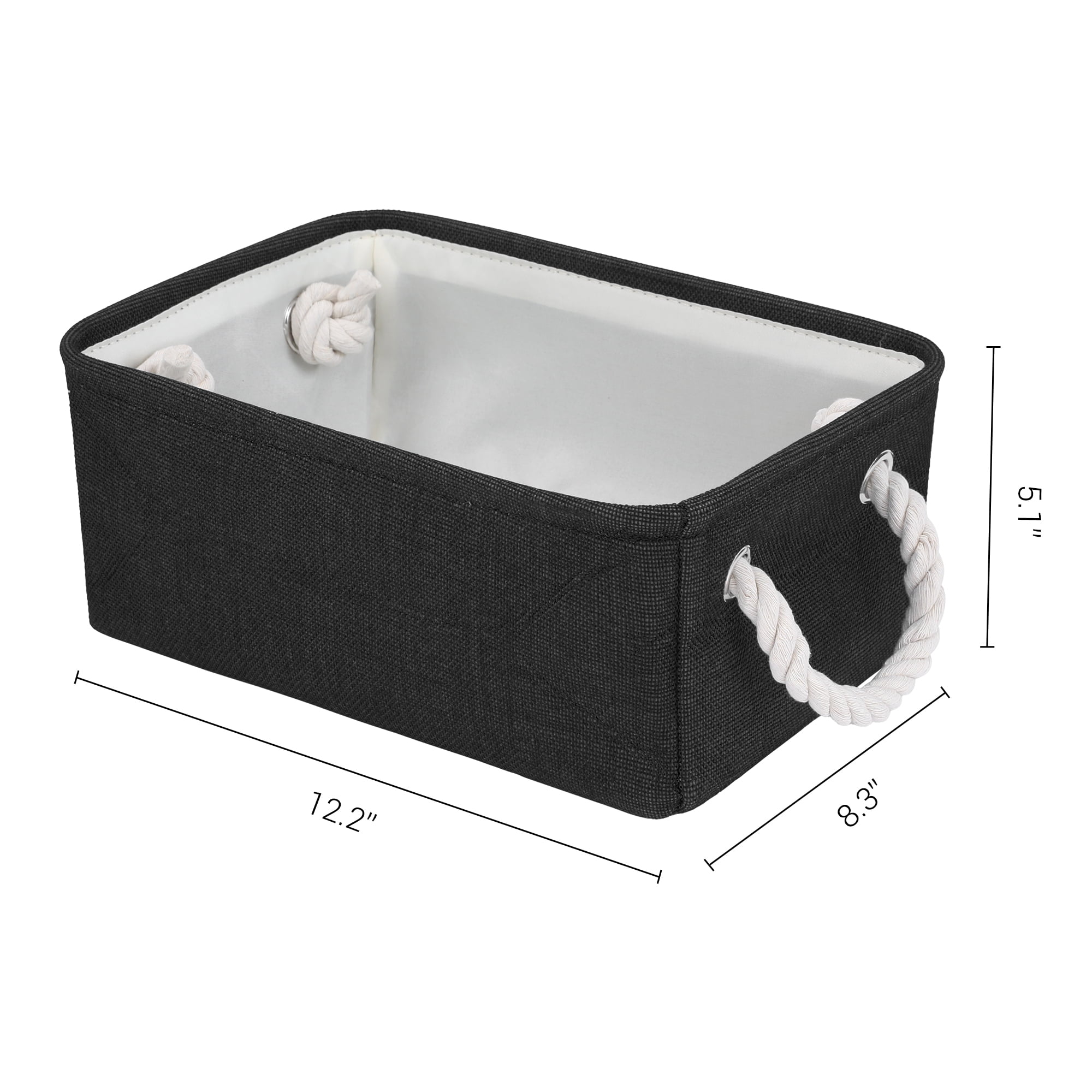 Unique Bargains Storage Bin with Handles for Closet Organizers Black 12.2"x8.3"x5.1"