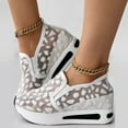 thumbnail image 2 of Yindaity Women Platform Leather Wedge Shoes Rubber Increasing Lace Women's Casual Shoes Women's Fashion Sneakers Z06-White,8.5, 2 of 6
