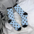 thumbnail image 5 of Hirioo french Bulldog Face Pattern Adult Middle Tube Socks Breathable Sock Non-Pilling,Contrasting Color Design, 5 of 6