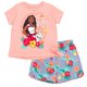thumbnail image 1 of Conjunto de atuendo: camiseta Disney Moana y pantalones cortos de cambray 4T para niña, 1 of 6