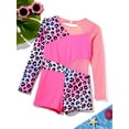 thumbnail image 3 of iiniim Kids Girls One Piece Gymnastics Leotard Long Sleeve Ballet Dance Bodysuit Short Unitard Size 4-14 Pink Leopard 8, 3 of 7