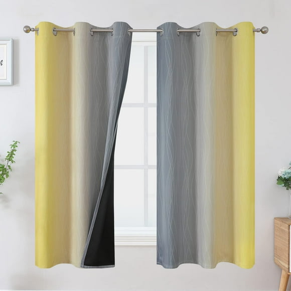 Cortinas opacas Estelar Textiler Ombre gris/amarillo 160 x 160 cm