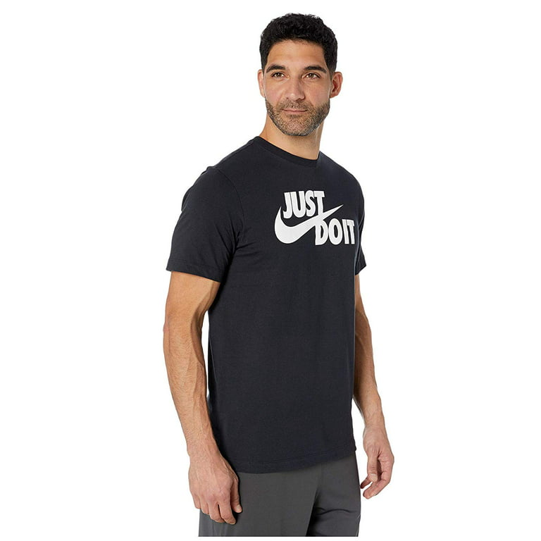 Nike Sportswear TEE JUST DO IT - T-shirt imprimé - black/white