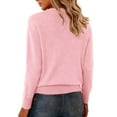 thumbnail image 4 of WTXUE Women's V-Neck Tunic Sweater with Pockets Soft Knitted Pullover Long Sleeve Lightweight Knit Pullover Tops Business Casual Sweaters Fall Outfits Pink S, 4 of 6