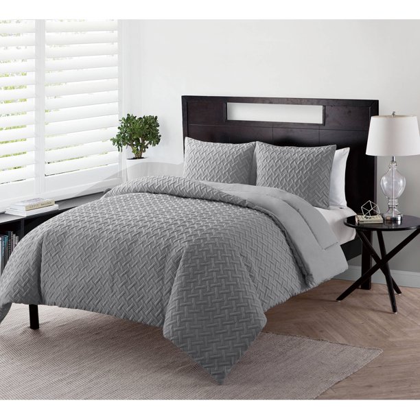 VCNY Home Nina Geometric Embossed Basketweave Bedding Comforter Set ...