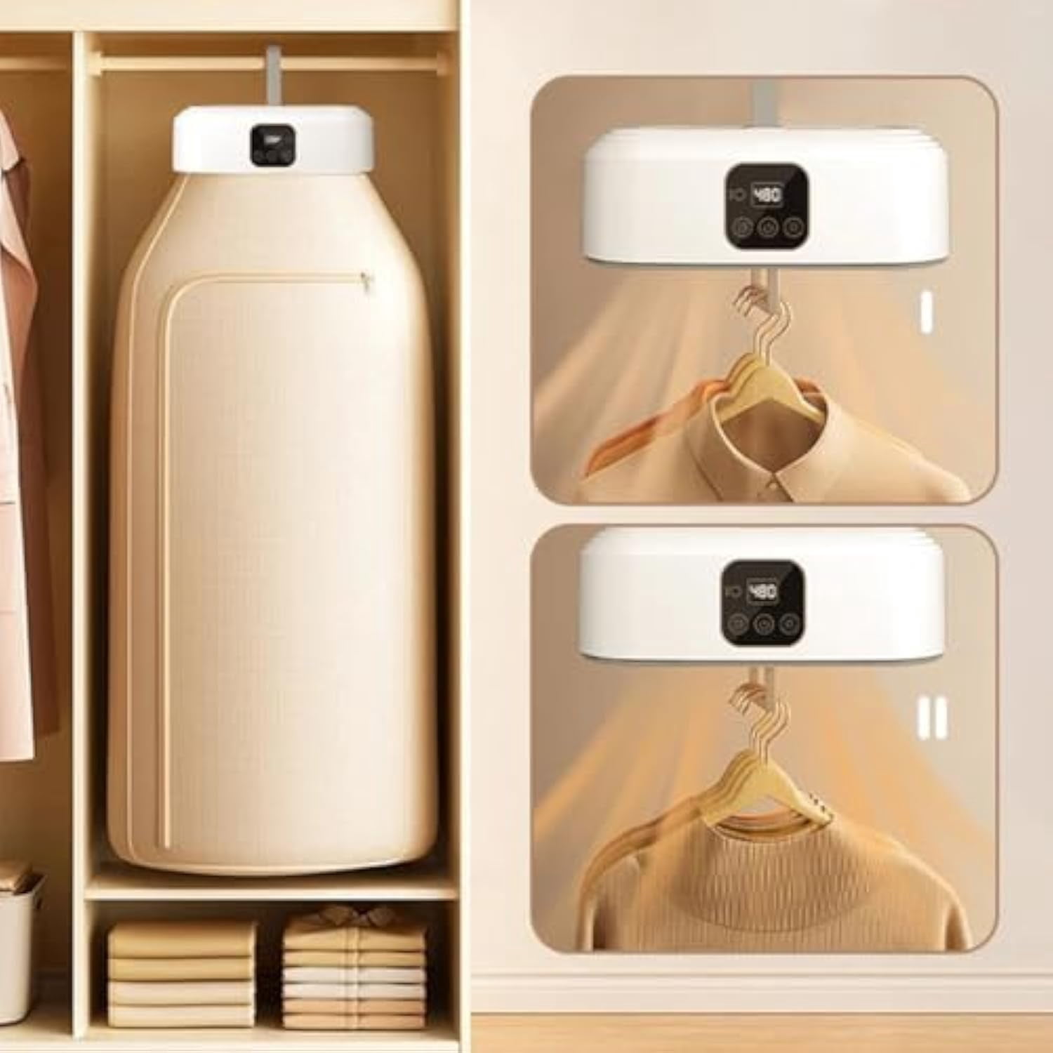 Portable Dryer for Clothes, Upgraded Portable & Compact Clothes Dryer, Foldable Electric Drying Machine with Dry Bag, Mini Laundry Dryers with Adjustable Timer for Travel, Home, Apartment