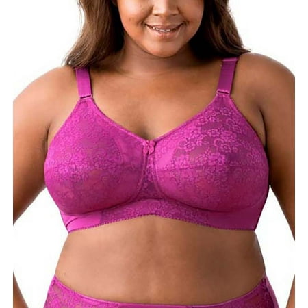 Women s Elila 1303 Lace Wireless Soft-cup Bra (Fuchsia 42K)
