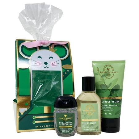 Bath & Body Works Aromatherapy Eucalyptus Spearmint Ultra Moisturizing Christmas Gift Set, Includes 3 Piece