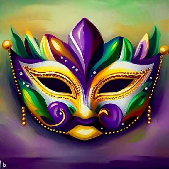 Whimsical Practicality's Mardi Gras Mask #4 Edible Icing Image Cake Topper-1/4 Sheet or Larger