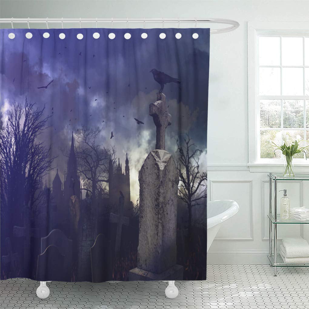 Libin Tree Night Scene In, Scary Shower Curtain Scene