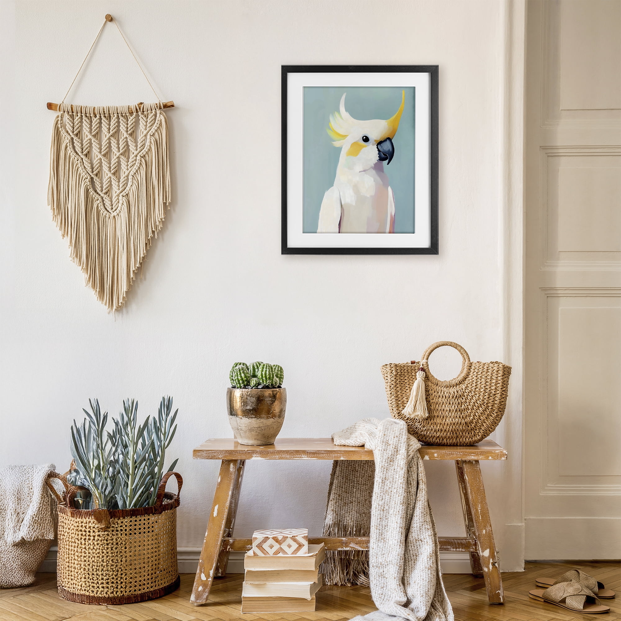 Stupell Industries Yellow Crested Cockatoo Black Framed Print Under Glass, design by The Prints Vibe
