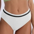 thumbnail image 3 of Bigersell Womens Bikini Underwear Clearance Cheeky Underwear Women Seamless Panty Style P-1427 Polyester Cheeky Panties Cotton Thong Underwear Ladies Briefs High Waist Women's Panties White M, 3 of 8