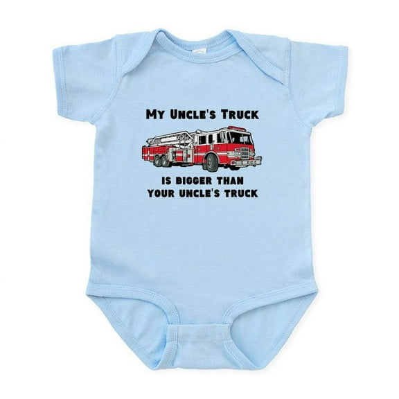 CafePress - My Uncles Truck Is Bigger Body Suit - Baby Light Bodysuit, Size Newborn - 24 Months