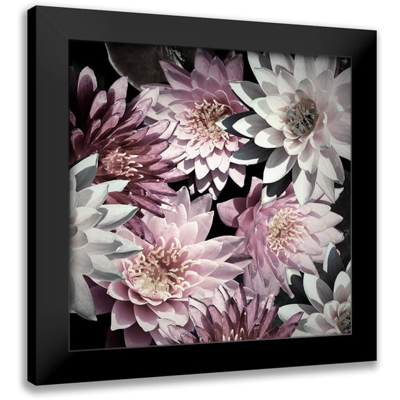 Mansfield, Kathy 12x12 Black Modern Framed Museum Art Print Titled - Plum Florals