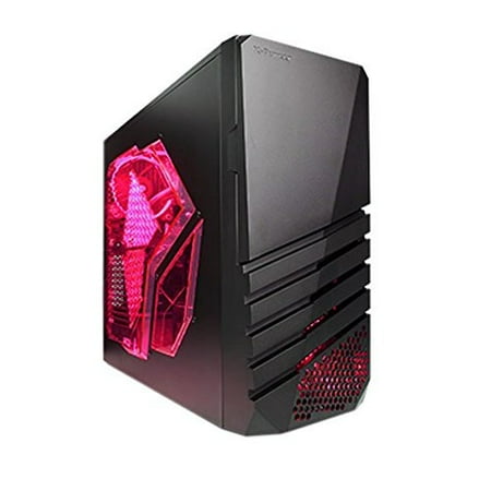 apevia x-pioneer-rd atx mid tower gaming case w/ large red tinted side window, 1 x 120mm red led fan(can install up to 6 fans), top 2 x usb3.0 + 2 x hd audio ports, fits video card up to 13