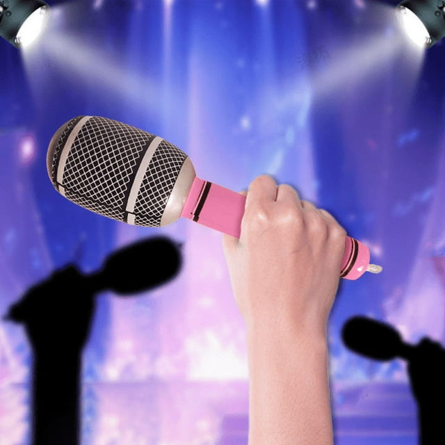 Inflatable Microphone Toy Instrument for Kids Lightweight Singing Performance Stage Props Concert Party Decoration Accessories