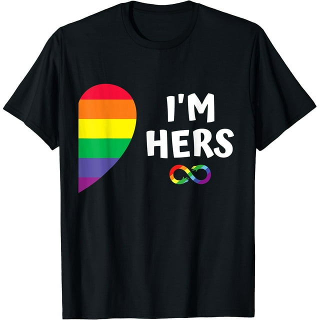 T-Shirt im hers shes mine matching for pride lesbian couples LGBTQ - comme sur l'Image - 2TG