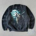 thumbnail image 2 of Howling Wolf Moon Sweatshirt | Vintage Wildlife Forest Pullover, 2 of 5