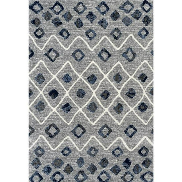 Amer Rug CAR143556 3 ft. 5 in. x 5 ft. 6 in. Caribe 14 Power-Loomed Area Rug - Steel Blue