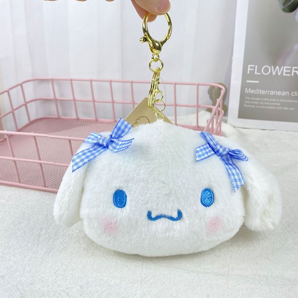 Llavero Kawaii Sanrio japonés lindo Kulomi de felpa, llavero de moda, Mini bolsa de almacenamiento, llavero, adornos, colgante, regalos para niñas