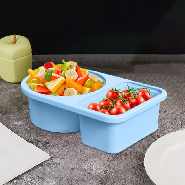 Amzcrzy Silicone Sauces Container Silicone Double Compartment Seasoning Container Sauces Container Portable Dispenser With LidFood Grade Silicone Snack Container Silicone Sauce Container