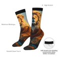 thumbnail image 2 of Yiaed Prairie Meditating Lion Print Great elasticity Crew Socks Sports socks for Men and Women, 2 of 5