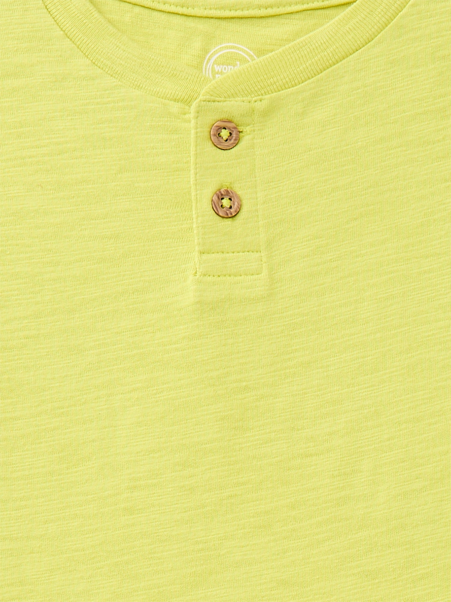 Wonder Nation Little Boys Slub Henley Tee with Short Sleeves, Sizes 4-10