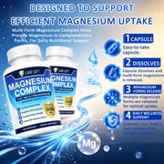 CARE GIFT Magnesium Complex 1000 mg Capsules, 8 Forms High Absorption Elemental Magnesium for Bone, Muscle & Sleep Support, Non-GMO Wellness Supplement for Men & Women, 120-Count