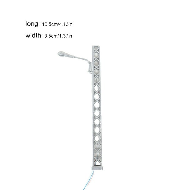 mmirethe Modèle de Chemin de Fer Lampe Classique Paysage Mise en Page Léger Échelle Réverbères Résistance Extérieur Conduit Lampadaire Argent (Lumière Blanche)