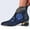 Blue, variant on Lilgiuy Women Boots Retro Embroidered Rhinestone Thick Heel Shoes Boots Plus Size BootsBlue6.5 Winter Clothes for 2022