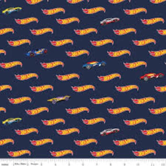 Handmade Sheets or Pillow Cover Hot Wheels Logo Navy